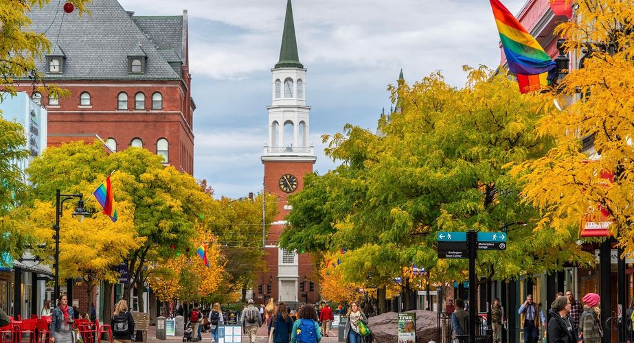 Burlington Vermont in herfstkleuren Burlington Vermont in herfstkleuren